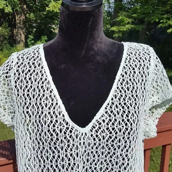 Ladies Swimsuit  Pullover Coverup   Eyelet Top sz  Large - Picture 6 of 13